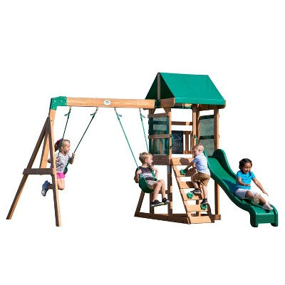 Spacious Garden Swing Park with Clubhouse and Ladders