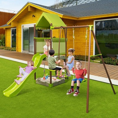 Seven Feature Garden Set with Canopy and Sandbox