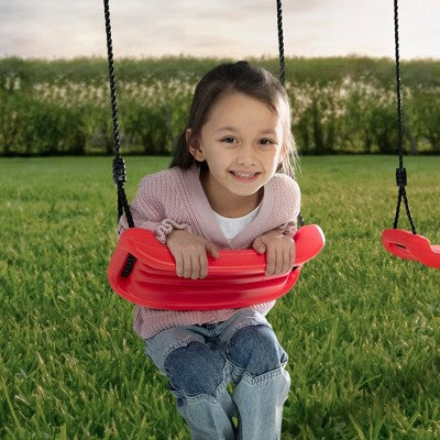 Metal Swing Set with Swings and Seesaw