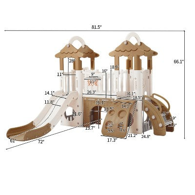Combined Slide and Climber with Basketball Hoop