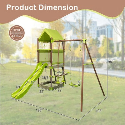 Seven Feature Garden Set with Canopy and Sandbox