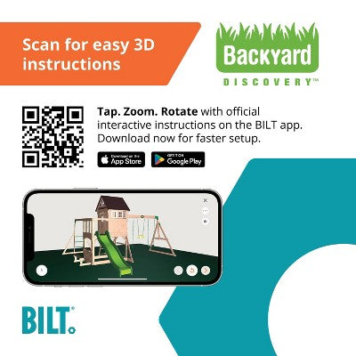 Large Wooden Playset with Two Separate Activity Zones