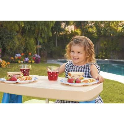 Kids Outdoor Table with Parasol for Play