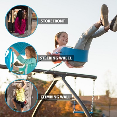 Taller Climbing Tower with Slide and Hanging Elements