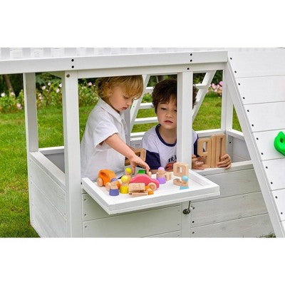 Workshop Style Wooden Play Complex with Slide Climb