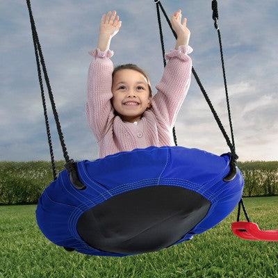 Metal Swing Set with Swings and Seesaw